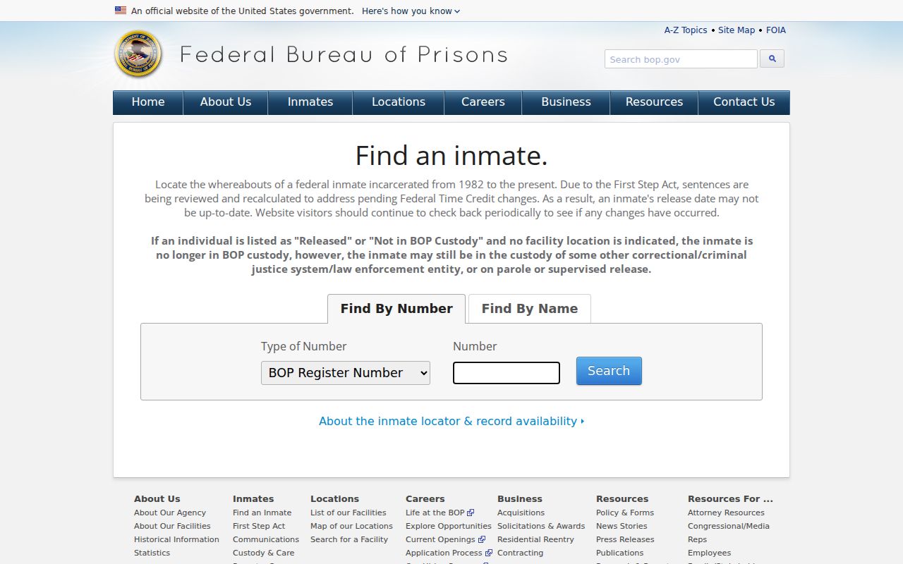 South Carolina arrest lookup federal inmate locator