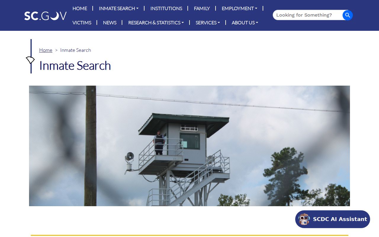 South Carolina arrest custody SCDC inmate search