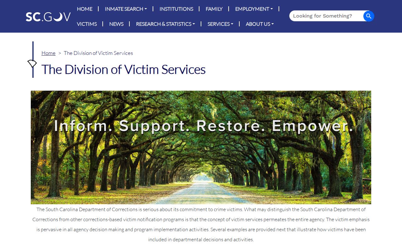 South Carolina arrest custody victim notification