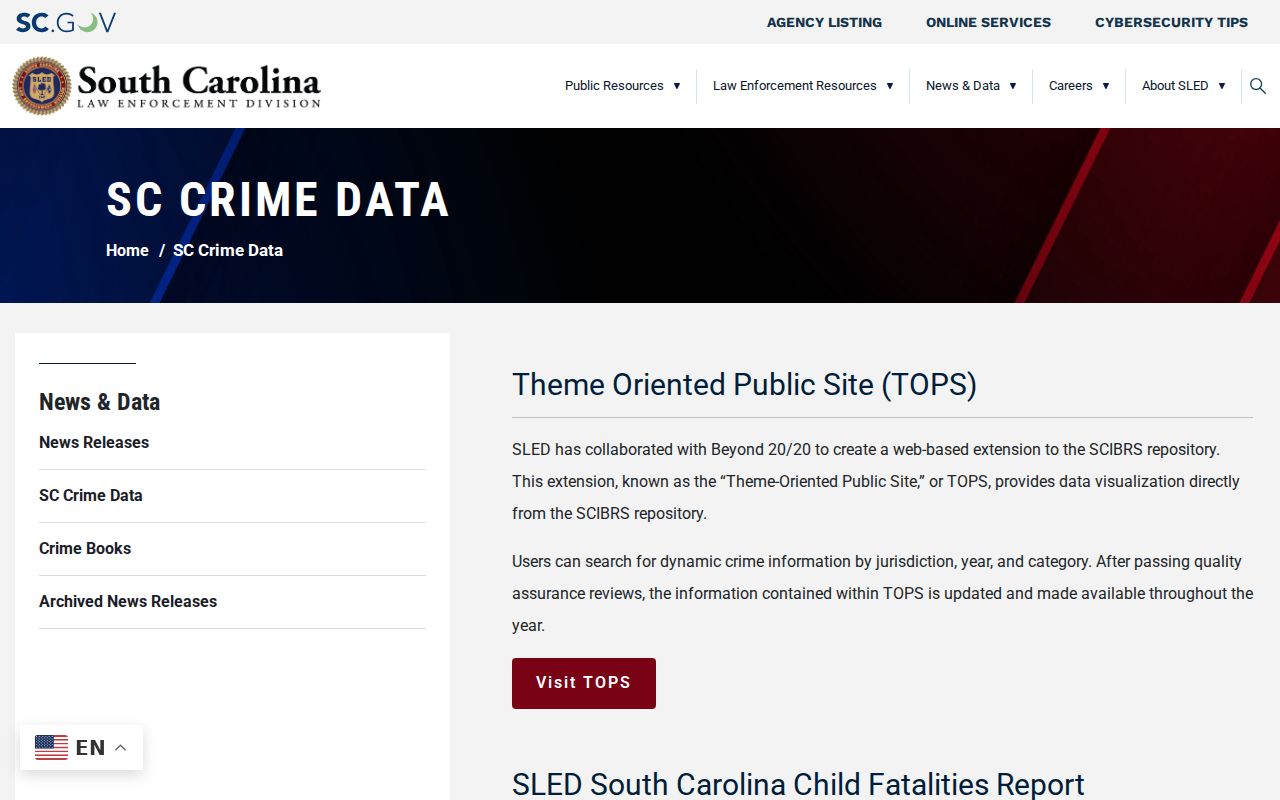 South Carolina arrest records and SLED crime data
